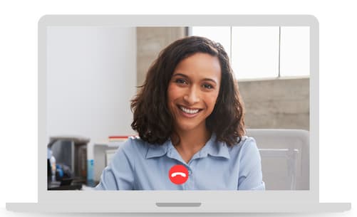 Female insurance advisor in a virtual application appointment